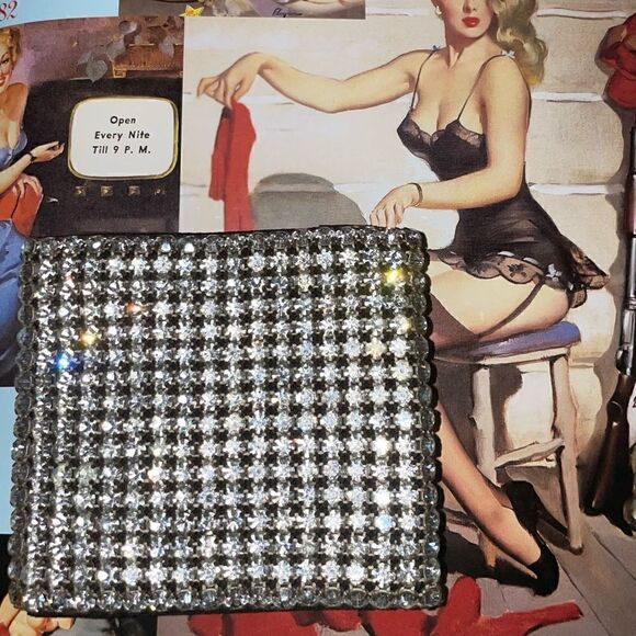 ♥️ VERY RARE 1940/50s Vintage Austrian crystal rhinestone billfold/wallet - Picture 5 of 11